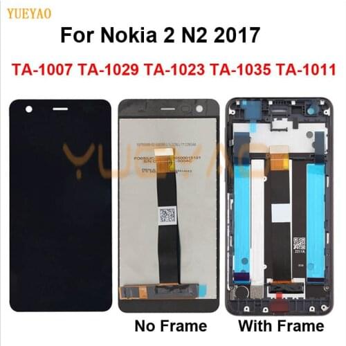 For Nokia 2 N2 TA-1007 TA-1029 TA-1023 TA-1035 TA-1011 5.0" LCD Display Touch Screen Digitizer Assembly With Frame LCDs