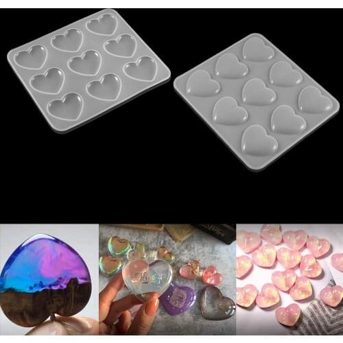 1Pcs Crystal Silicone Heart Shape Crystal Mold Love Pendant UV Epoxy Resin Mould for DIY Epoxy Resin Jewelry Making Tools