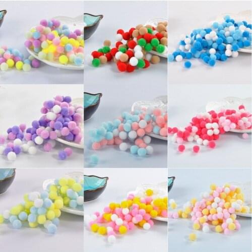 10g (60pcs) 15mm Mix Colors Pompom Lovely Fur Pompones Ball Craft DIY Soft Pom Poms Wedding/Party Decoration Cloth Accessories