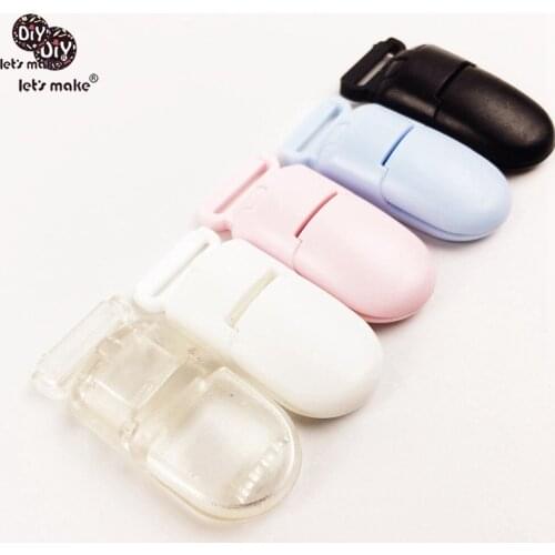 Lets make baby teether Pacifier Clips Plastic 100pcs Bib Holder Badge Card Clip Baby Gift DIY Material 15mm Suspender Clips