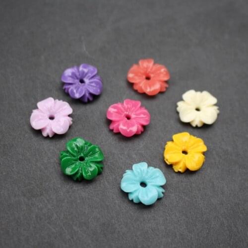20 pieces/lot) Carved flower and leaf 14mm Space parts Multi-color Artificial Coral Findings for Jewelry making