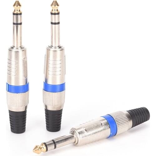 5pcs 6.35mm Connector Audio Plug Jack 6.5 Amplifier Microphone Plug 1/4" Male Plug To RCA Female Jack Connector