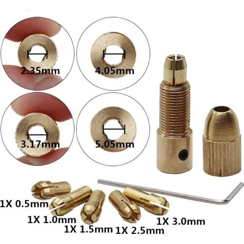 7-piece miniature self-tightening drill electric drill small electric grinder brass drill chuck for woodworking