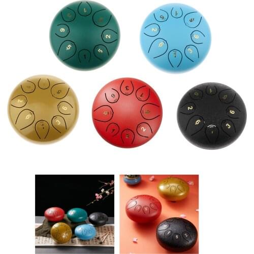 8 Tone 6in Steel Tongue Drum Standard C Key Hand Pan Drum Mallets Gift Tongue Drum Boys Girls Present Musical Education