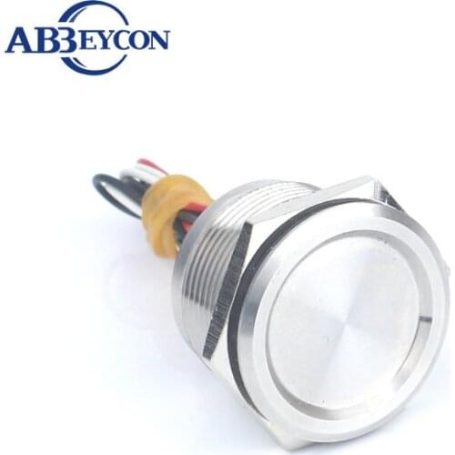 Abeycon Vandal Resistant 12V 2A 22mm IP68 Finger Location Waterproof Concaved Latching Stainless Steel Wired Touch Piezo Switch