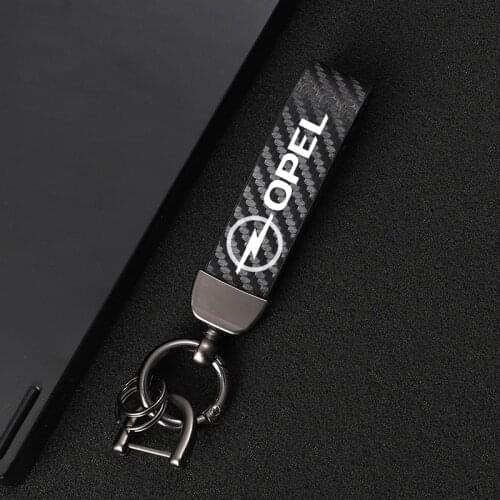 Leather Car KeyChain 360 Degree Rotating Horseshoe Key Rings for opel astra h j k g vectra b c zafira b corsa c car Accessories