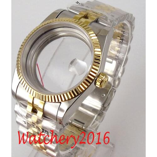 36mm Stainless Steel Watch Case + Watch jubilee Bracelet Fit ETA 2836 MIYOTA 8215 Movement