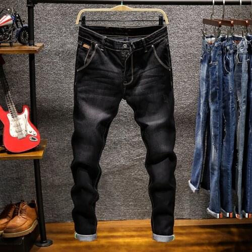 Fashion Skinny Jeans Men Zipper Fly Slim Fit Denim Joggers Stretch Male Jean Pencil Pants Blue Mens Jeans Casual Hombre