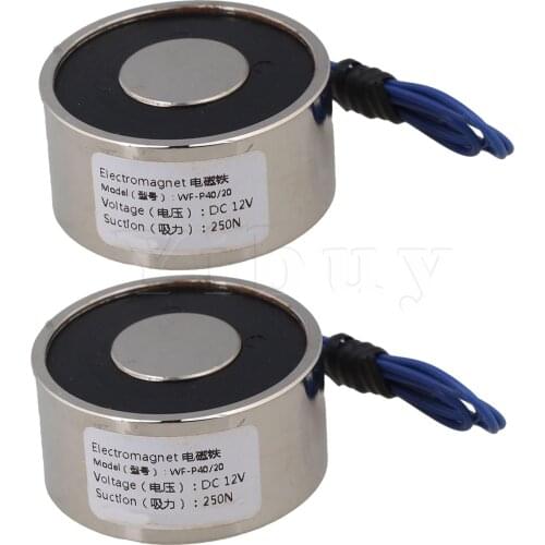 2 x Electric Lifting Magnet DC12V 250N Holding Electromagnet Sucker