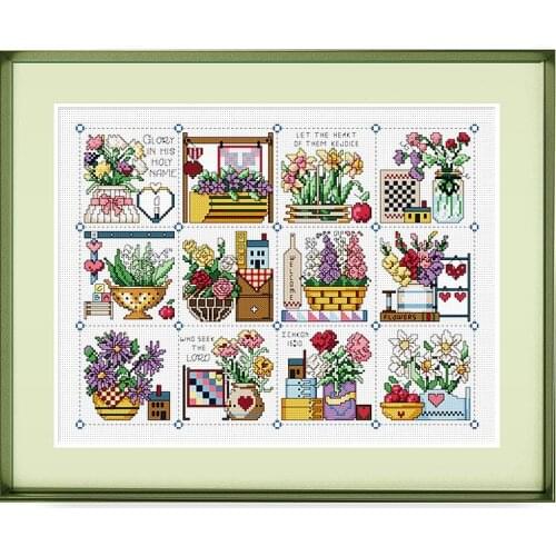 Fishxx Sets embroidery cross-stitch kits B108 flowers In December the vase on needlework Paintings 100% Egyptian cotton