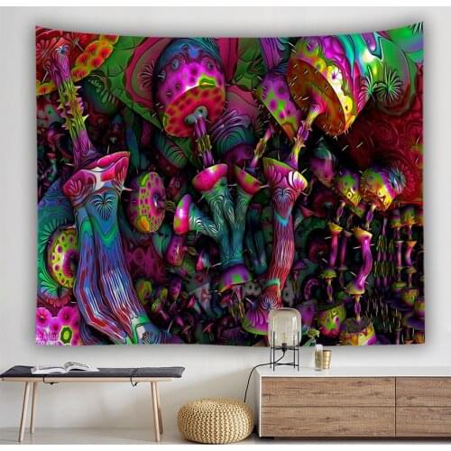 Hippie Psychedelic Tapestry Mandala Wall Hanging Bohemia Trippy Tapiz Witchcraft Boho Wall Decor Carpet Blanket Dorm Curtain Mat