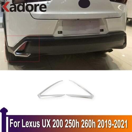 For Lexus UX 200 250h 260h 2019 2020 2021 Chrome Rear Reflector Fog Light Lamp Cover Sticker Decoration Exterior Accessories