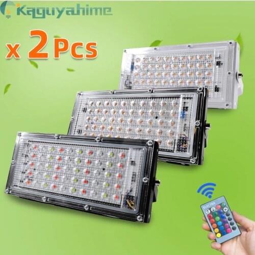 =(K)= LED Flood Lights Reflector Lighting 2pcs/lot 50W 100W RGB Floodlight IP65 Waterproof Outdoor Street Wall Garden Spotlight