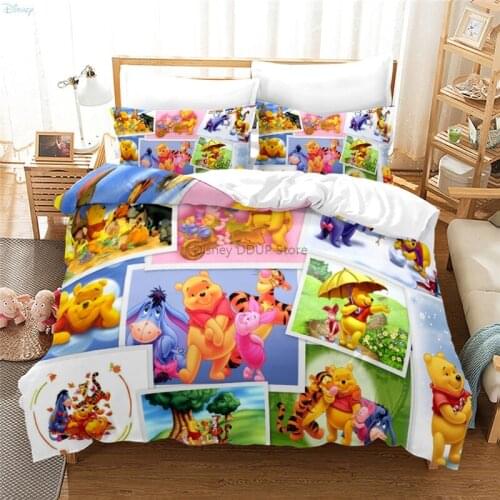 Cartoon Winnie The Pooh Piglet Bedding Set 3d Duvet Cover Set Pillowcase Twin Full Queen King Size Boys Girls Kids Bedroom Decor