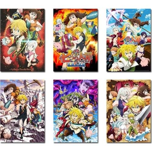 Diy 5D Diamond Painting Cross Stitch Kits Fans Collection The Seven Deadly Sins Diamond Mosaic Pictures Diamond Embroidery