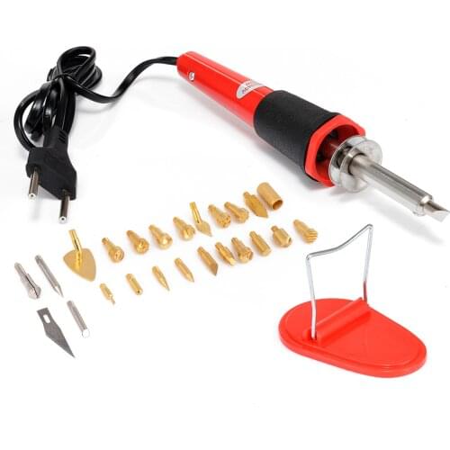 26pcs 220-240V 30W Wood Burning Tool Soldering Iron Solder Pen Tip Kit Set DIY Embossing Carving Woodworking Craft Tool