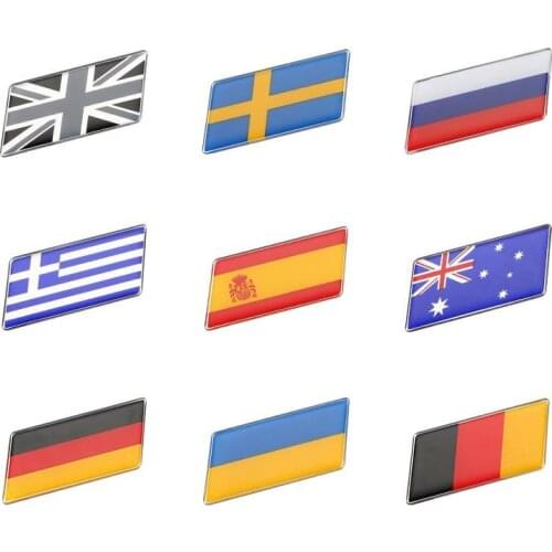 Turkey Russia Canada Greece Sweden Ukraine Australia EU National Flags Car Stickers Auto Trunks Windows Doors Decorating Emblem