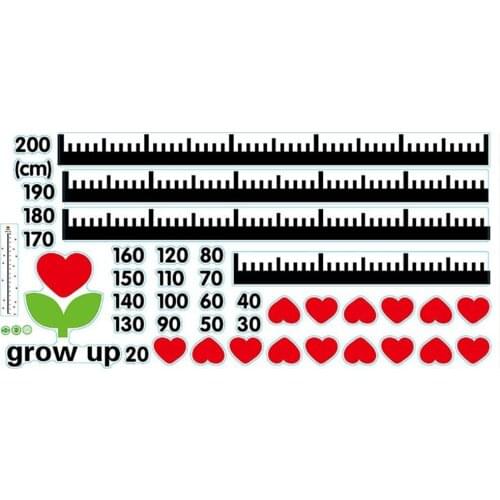 Love heart Height Measure Wall Stickers Home Decor Simple Wall Art For Kids Decals DIY Rooms Chart Ruler Decoration B2C2