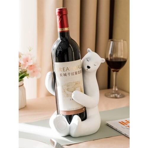 Nordic Creative Bear Grape Wine Rack Decoration Modern Light Luxury Living Room Entrance Decoration Housewarming New Home Gift