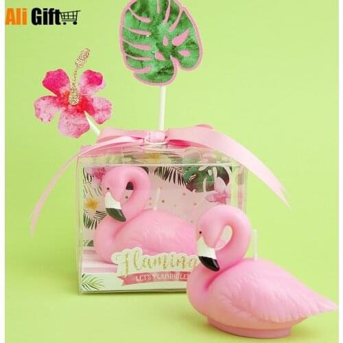 New Creative Scented Birthday Weddings Candles Flamingos Love Flameless Candles Cake For Children Gifts Birthday Decoration