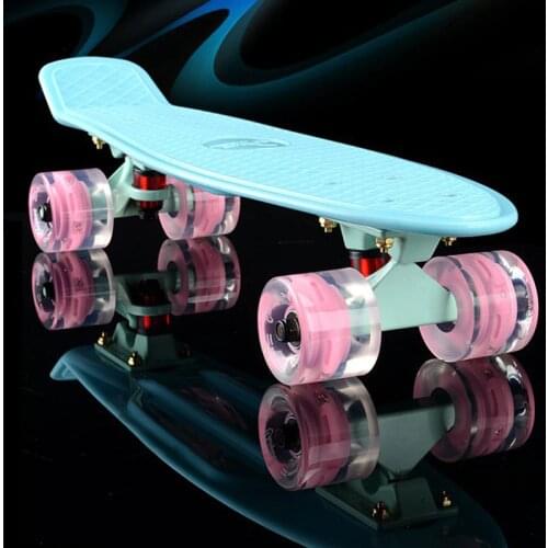New Plastic mini cruiser skateboard small skateboarding single banana longboard adult children become warped road skate board