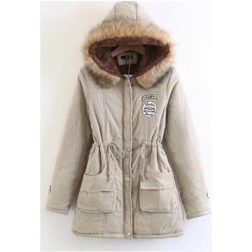 Womens parka casual outerwear autumn winter military hooded coat winter jacket womens fur coats womens winter jacket s and ov