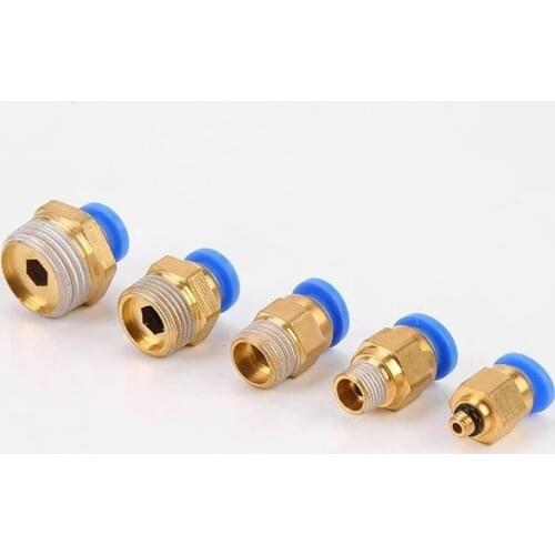 Pneumatic 6mm OD Hose Tube 1/4"PT 1/8" 3/8" 1/2" BSPT M5 Male Thread Push In Joint Air Gas Connector Quick Fittings