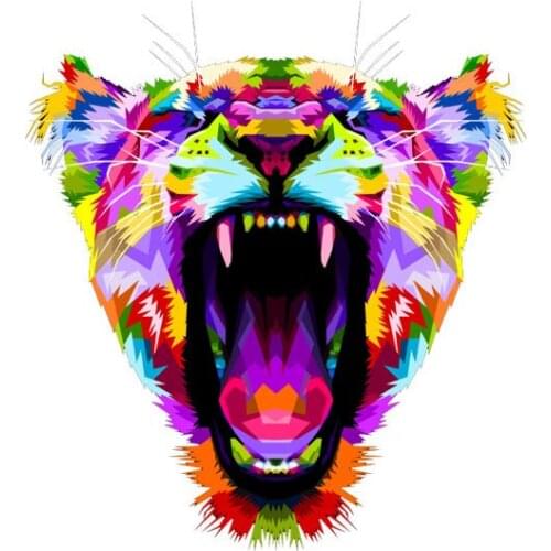Prajna Heat Transfer Fashion Vinyl Colorful Tiger Patches Stickers Iron On Transfers For Clothing Jeans Applique DIY Washable