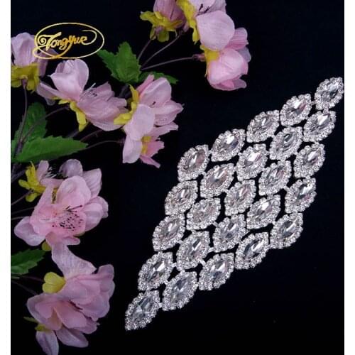 Rectangle Shape Crystal Alloy Bag stickers DIY Sewing Applique Wedding Dress Decoration Rhinestone Crafts