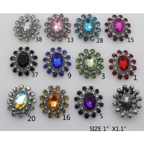 New 10Pcs/Lot Vintage Buttons 1"x1.1" Oval Rhinestones Diamante Cryusta button wedding decoration Collocation Diy Accessories