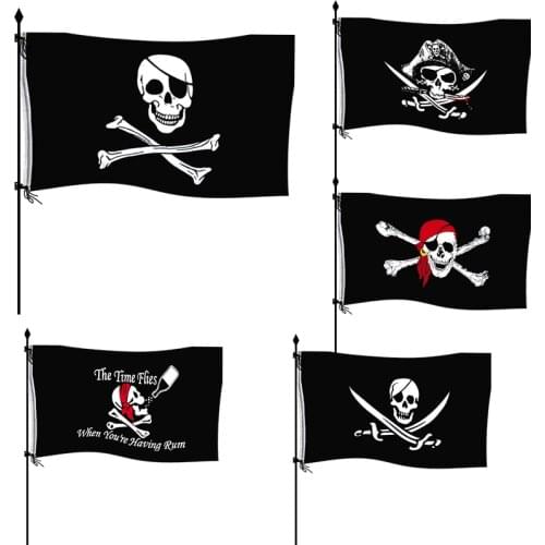 1pc 154x90cm Skull And Cross Crossbones Sabres Swords Jolly Roger Pirate Flag Holloween Party Festival Decoration Hanging Banner