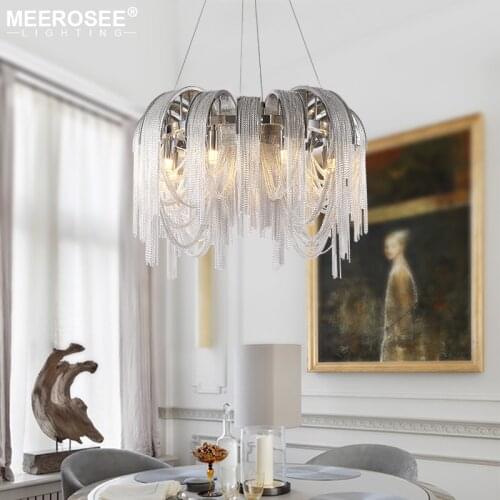 Modern Vintage Aluminum Chandelier Lighting Luxury Aluminum Chain Italian Tassel Hanging Light for Home Hotel Restaurant MD86208