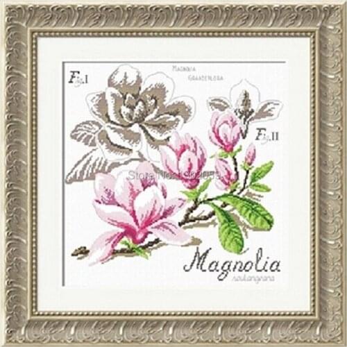 Shadow Series Mangnolia Flower Needlework Embroidery Cross Stitch Kit Factory Sale 18CT/16CT/14CT/11CT/9CT