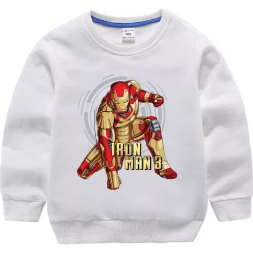 Disney Cartoon Avengers Marvel Superhero Iron Man Hoodies Boys Sweatshirt Children Tracksuits Toddler Kids Hoodie Pullover Top