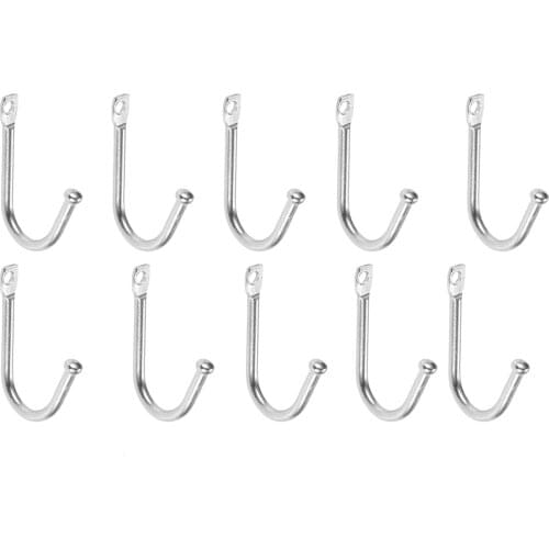 10pcs Antique Hooks Silver Simple Wall Hanger w/screws Furniture Hardware 34*24mm Zinc Alloy Coats/Bag/Handbag/Keys Kitchen Bath