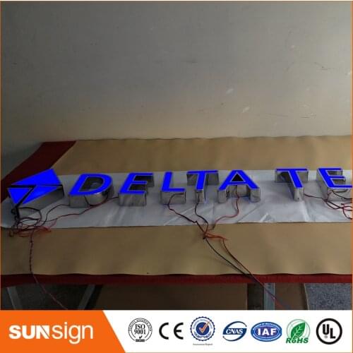 Frontlit stainless steel shop signs LED 3D illuminated letters signs for Advertising customized