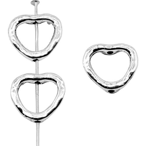 WYSIWYG 20pcs 13x14mm Heart Small Hole Beads Heart European Small DIY Beads Heart Beads Charms