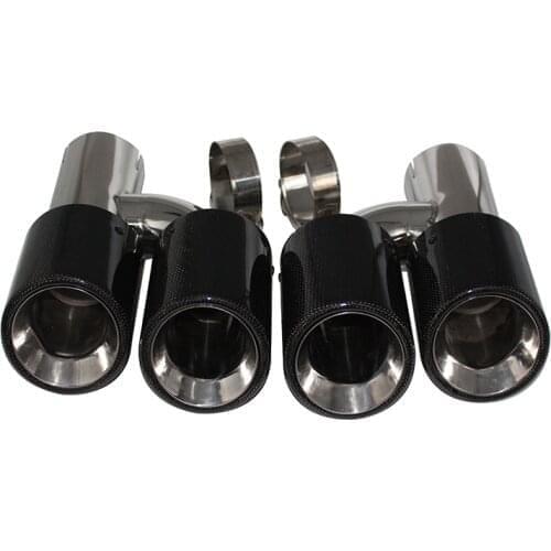 1 on 4 out Exhaust pipe tail mouth H-shaped nozzle curled flared bright carbon fiber tail throat four-out tail throat silencer