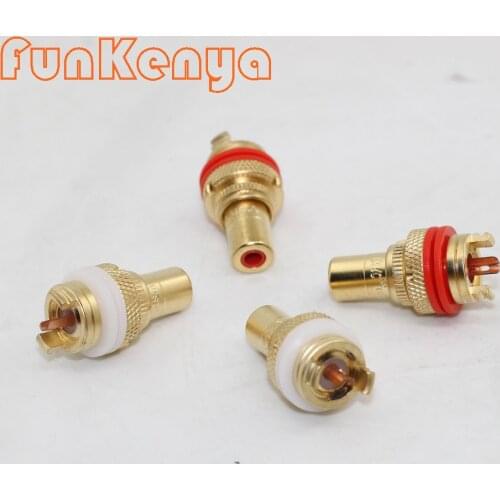 Pure Copper RCA Socket Phono Chassis Female HIFI AMP HI END