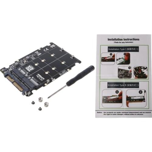 2 in 1 M.2 NVMe SATA-Bus NGFF SSD to PCI-e U.2 SFF-8639 Adapter PCIe M2 Converter Desktop Computer