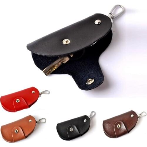 2020 High Quality PU Leather Key Wallet Women Man Keychain Covers Zipper Keys Case Bag Housekeeper Keys Organizer