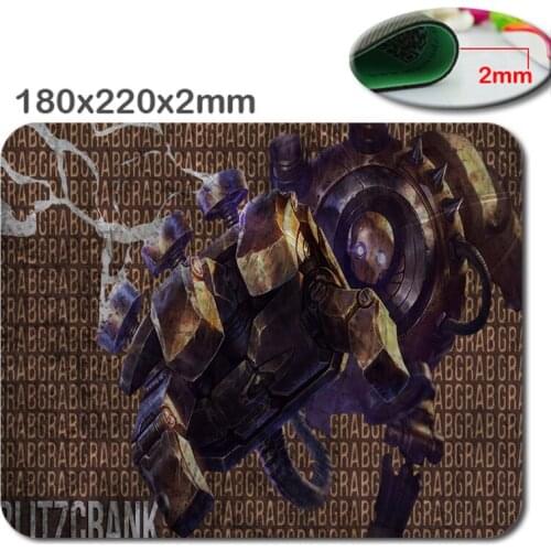 290*250*2mm and 180*220*2mm league of legends blitzcrank hd fast printing design of rubber gaming mouse pad for the office