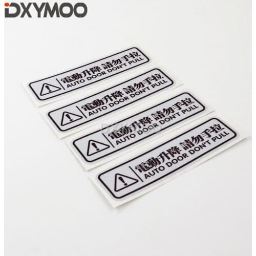 4PCS Warning AUTO DOOR Do Not Pull Motorcycle Stickers Waterproof Auto Vehicle Window Body Tail Sticker 11x3cm