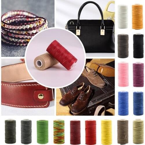50M Leather Waxed Thread 150D 1mm Flat Waxed Sewing Line Hand Stitching Thread Thickness Craft