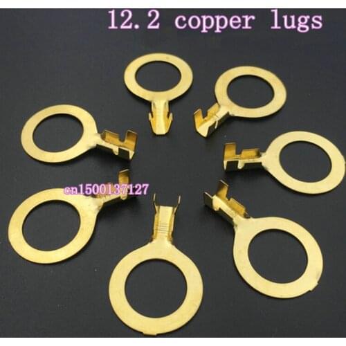 50pcs 12.2 Round Lugs Ring Grounding Chip Lumbar Cold Tight Terminals Ground Ring Copper End