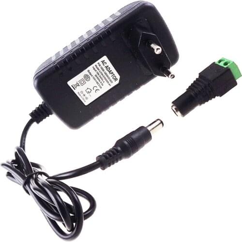 1A 2A 3A Led Power Supply Adapter 110V 220V To DC EU US 12V + DC Connector for 5050 5630 3528 3014 single RGB LED Strip light