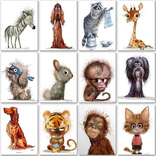 5D DIY Diamond painting lovely animals dog tiger rabbit Full Square Diamond embroidery Cross stitch Full Round Diamond mosaic