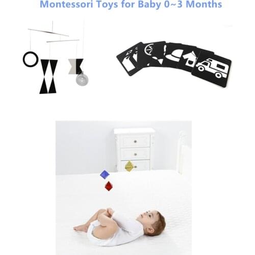 Baby Toys 0~3 Months Black and White Cards/ Munari/ Octahedron Mobile Classic Nido Montessori Materials to Support Development