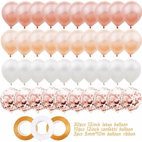 40pcs Rose Gold Latex Balloon Set Happy Birthday Party Decoration Wedding Baby Shower Anniversary Day Helium Balloons Supplies
