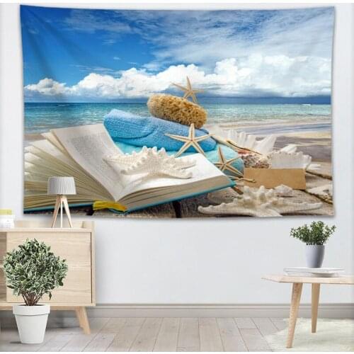Custom Starfish Tapestry Wall Hanging Decor Home Birthday Party Decorations Fabric Tapestries Camping Tent Travel Sleeping Pad